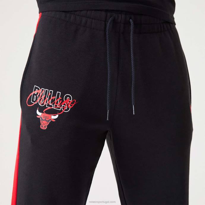 FFTN2607 New Era chicago bulls nba script black joggers