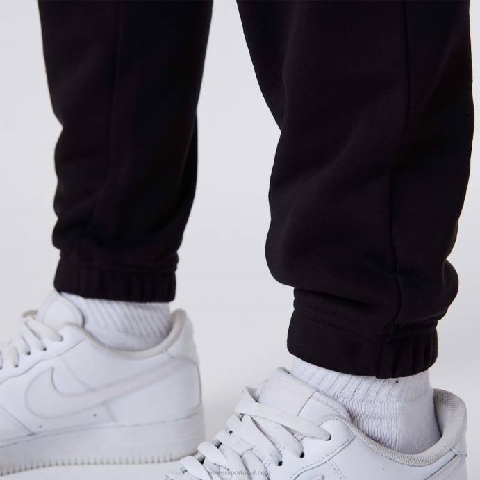 FFTN2612 New Era calça jogger preta com logo da equipe new york yankees mlb