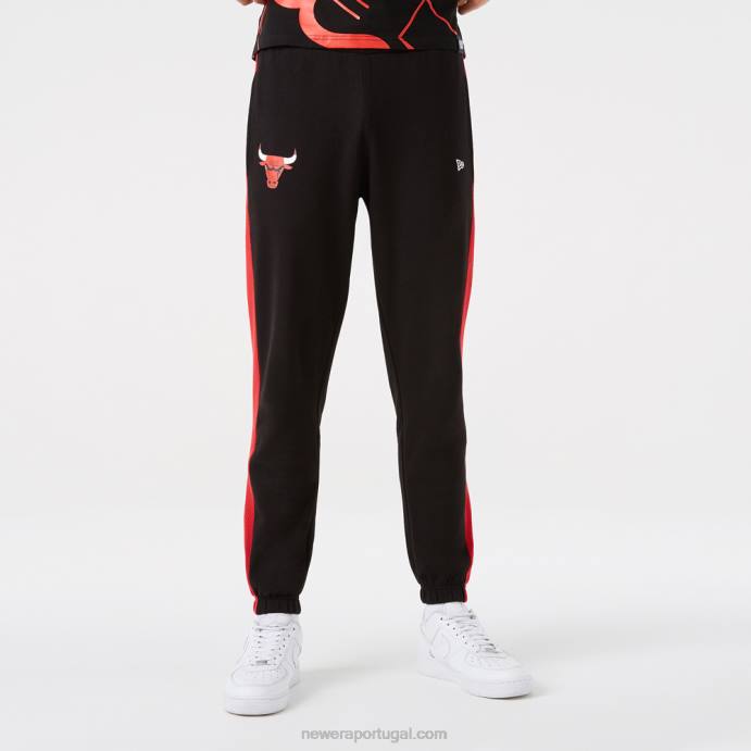 FFTN2614 New Era chicago bulls nba team logo listra joggers pretos
