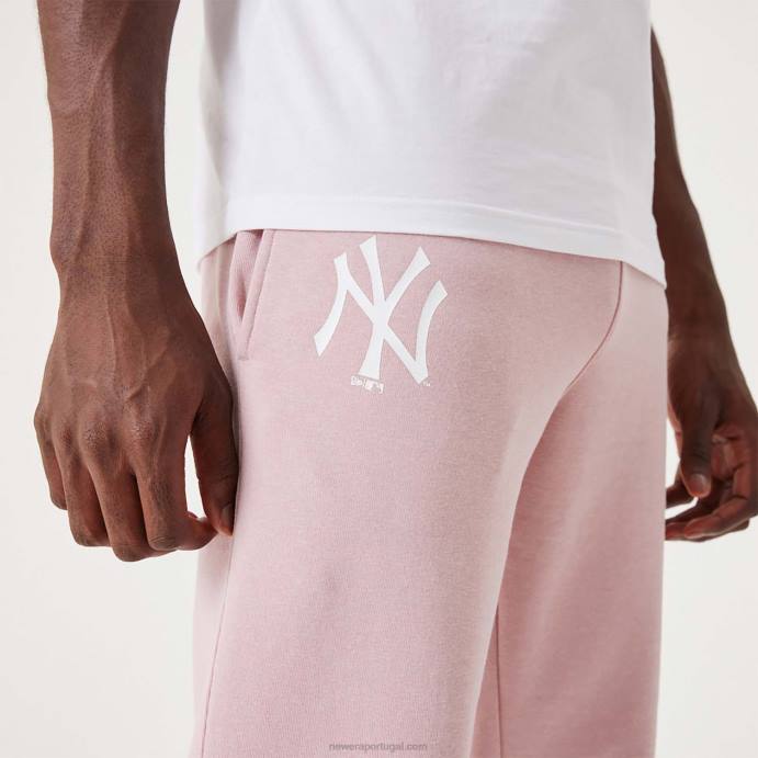 FFTN2617 New Era jogger rosa pastel new york yankees mlb league essencial