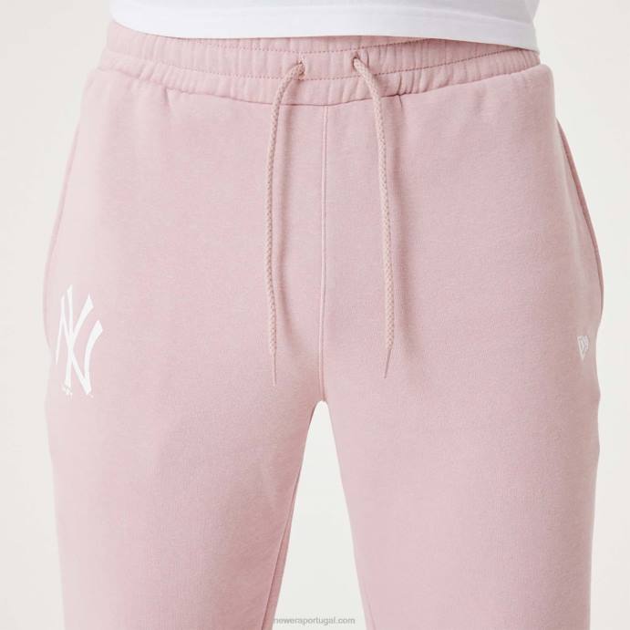 FFTN2617 New Era jogger rosa pastel new york yankees mlb league essencial