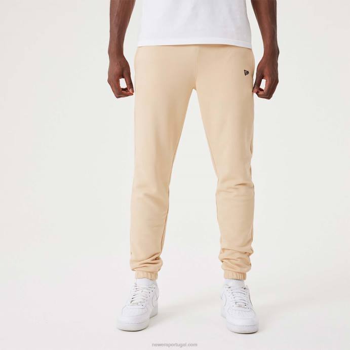 FFTN2618 New Era joggers bege claro essencial