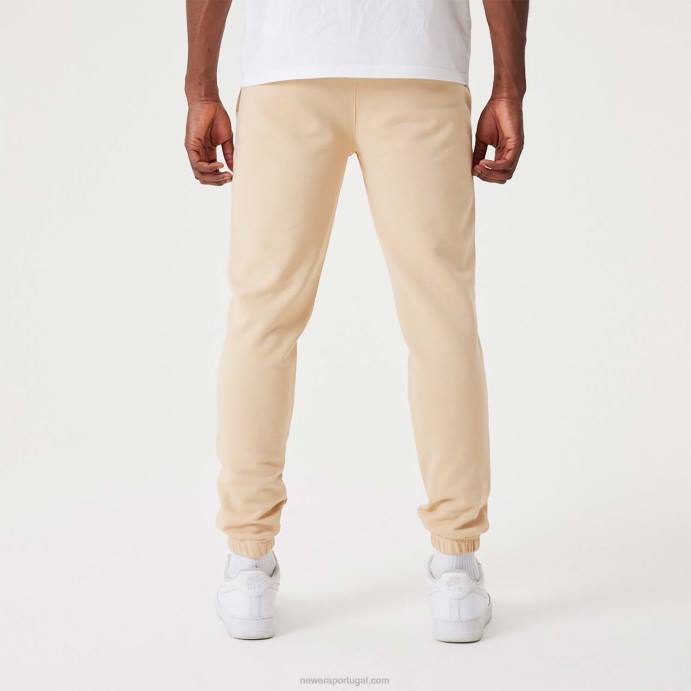 FFTN2618 New Era joggers bege claro essencial
