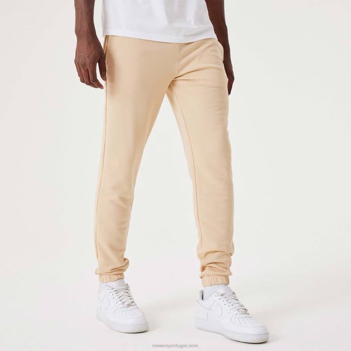 FFTN2618 New Era joggers bege claro essencial