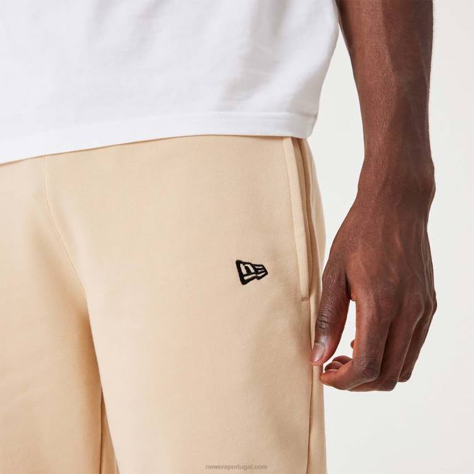 FFTN2618 New Era joggers bege claro essencial
