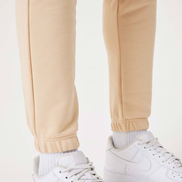 FFTN2618 New Era joggers bege claro essencial