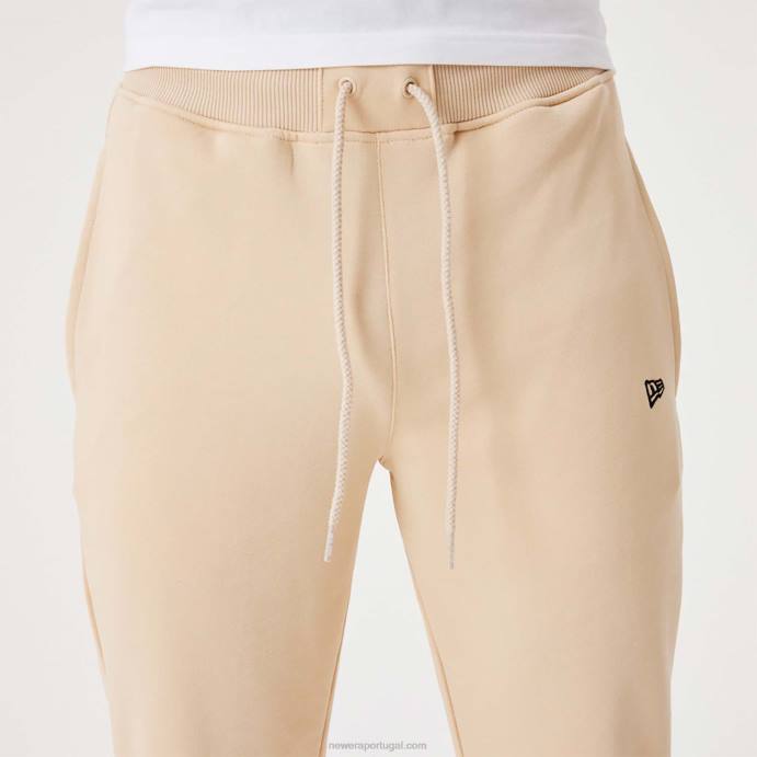 FFTN2618 New Era joggers bege claro essencial