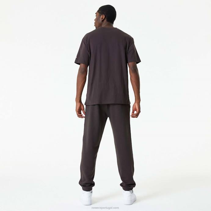 FFTN2623 New Era calça jogger madeira queimada new york yankees mlb logo bordado