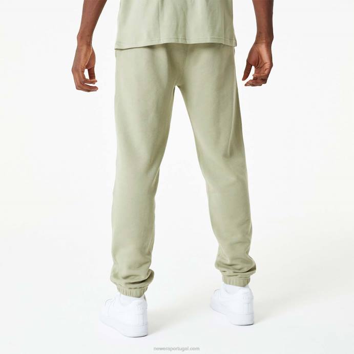 FFTN2624 New Era calça jogger cáqui com logo bordado new york yankees mlb