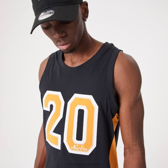 FFTN2841 New Era regata oversized preta contemporânea