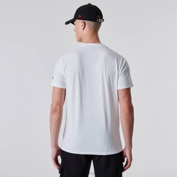 FFTN2845 New Era chicago bulls nba t-shirt com logotipo branco