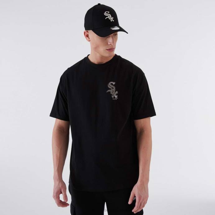 FFTN2846 New Era camiseta preta metalizada chicago white sox mlb