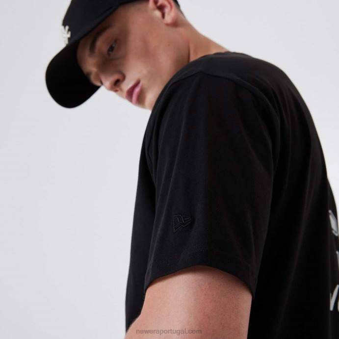 FFTN2846 New Era camiseta preta metalizada chicago white sox mlb