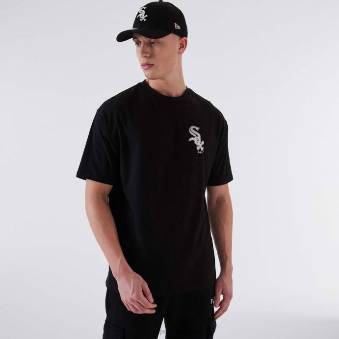 FFTN2846 New Era camiseta preta metalizada chicago white sox mlb
