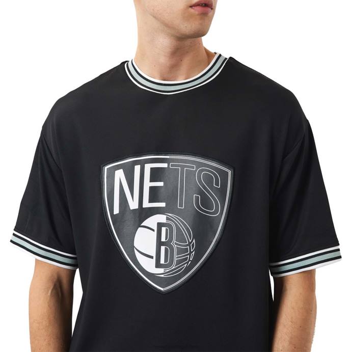 FFTN2848 New Era brooklyn nets camiseta preta com logo do time da nba