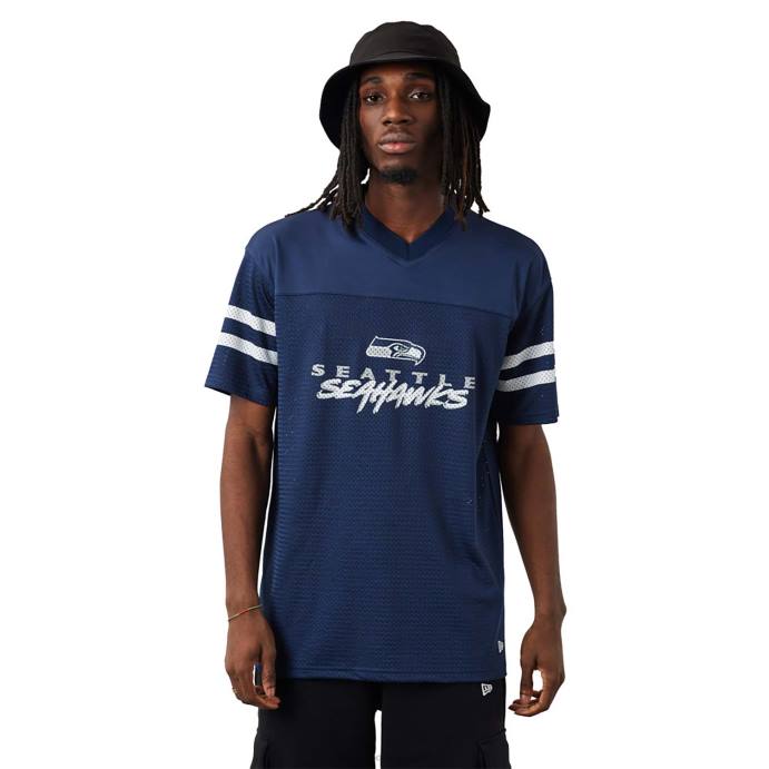 FFTN2849 New Era camisa azul seattle seahawks nfl script