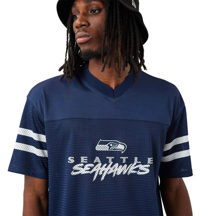 FFTN2849 New Era camisa azul seattle seahawks nfl script