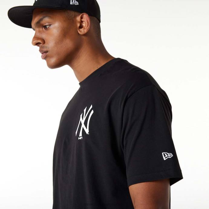 FFTN2850 New Era New York Yankees MLB Big Logo Camiseta preta oversized
