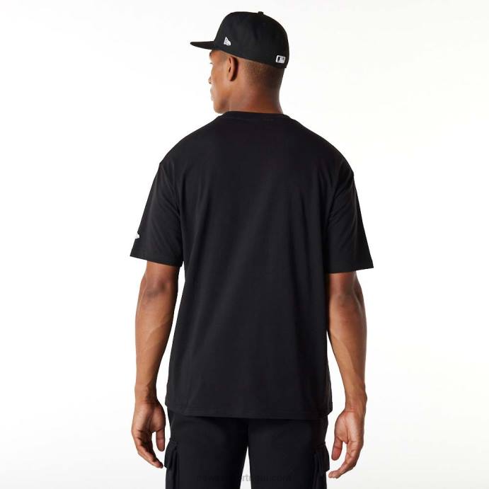 FFTN2850 New Era New York Yankees MLB Big Logo Camiseta preta oversized