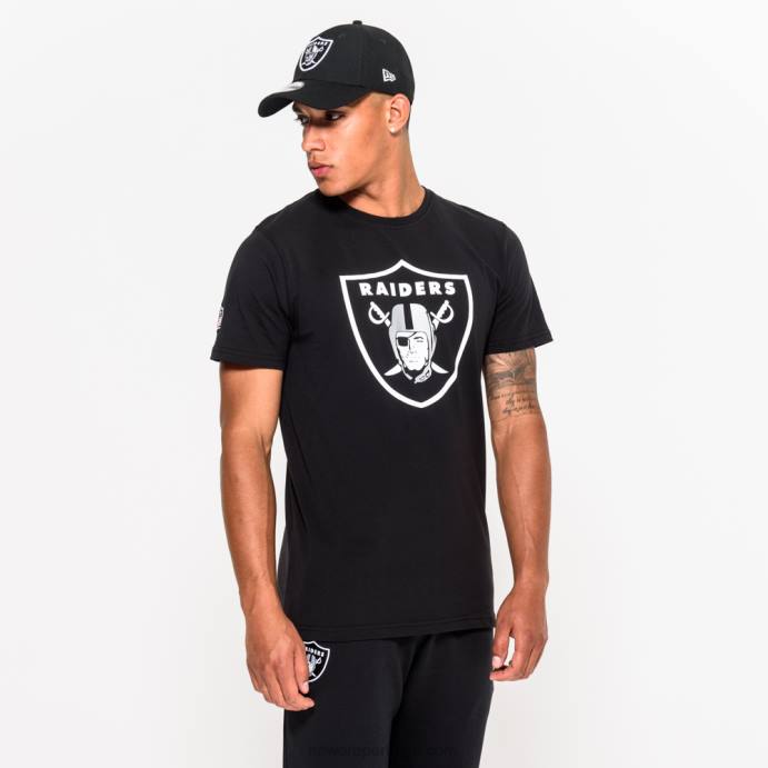 FFTN2852 New Era camiseta preta com logo da equipe las vegas raiders