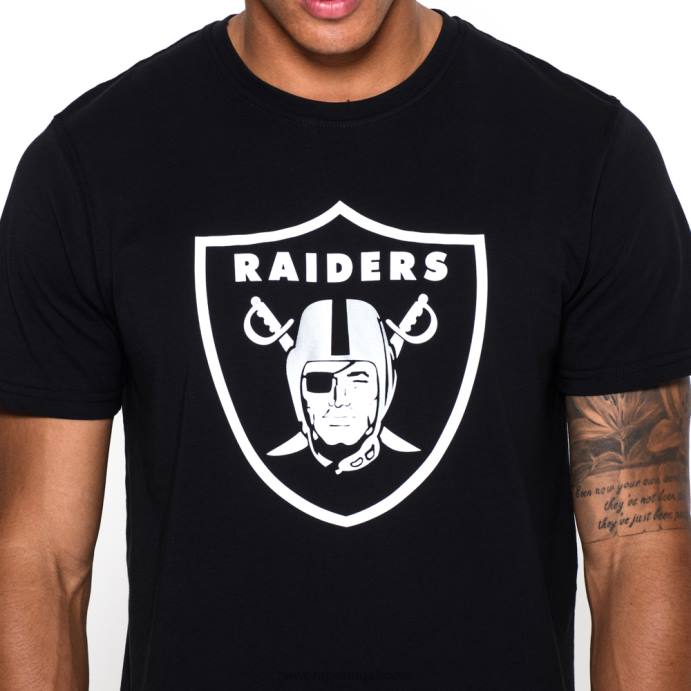 FFTN2852 New Era camiseta preta com logo da equipe las vegas raiders