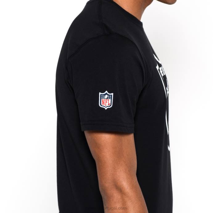 FFTN2852 New Era camiseta preta com logo da equipe las vegas raiders