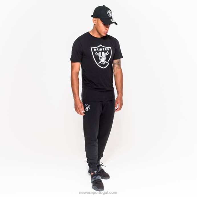 FFTN2852 New Era camiseta preta com logo da equipe las vegas raiders