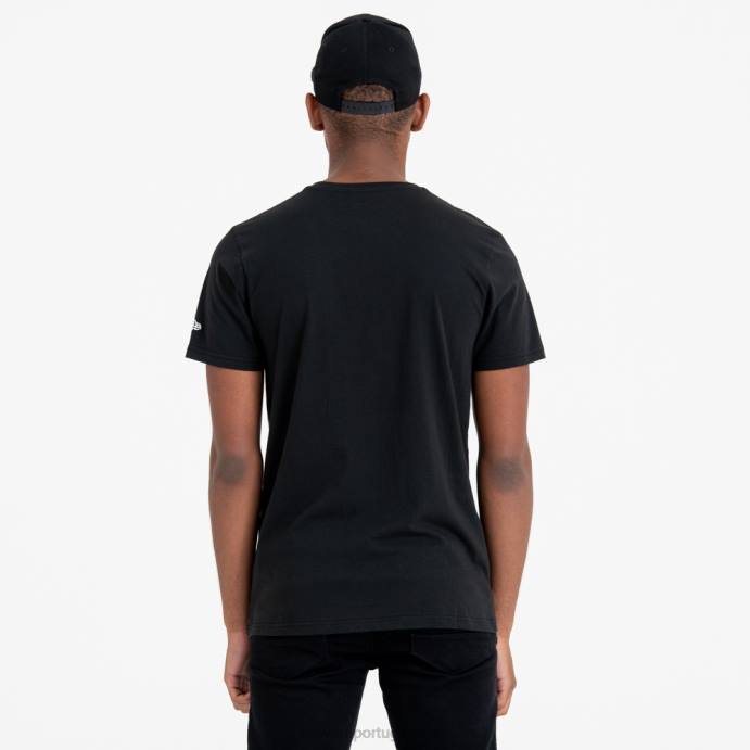 FFTN2853 New Era camiseta preta com logo do time new york yankees