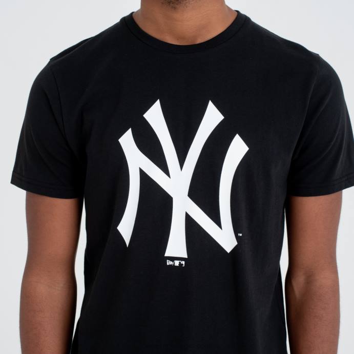 FFTN2853 New Era camiseta preta com logo do time new york yankees