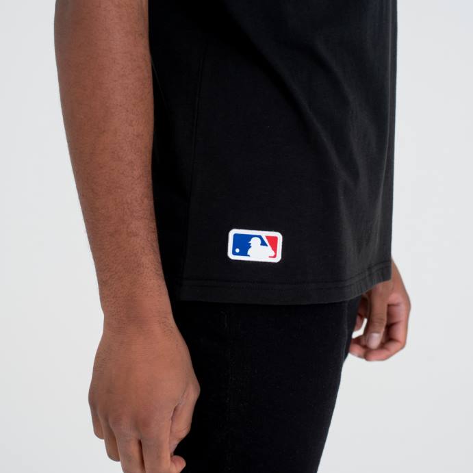 FFTN2853 New Era camiseta preta com logo do time new york yankees