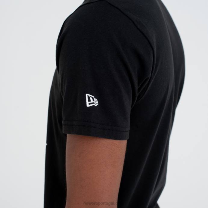 FFTN2853 New Era camiseta preta com logo do time new york yankees