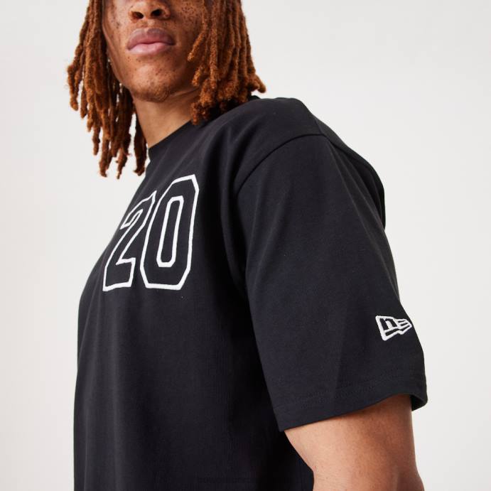 FFTN2856 New Era camiseta oversized preta contemporânea