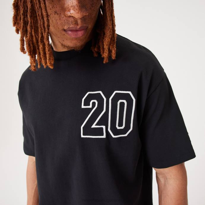 FFTN2856 New Era camiseta oversized preta contemporânea