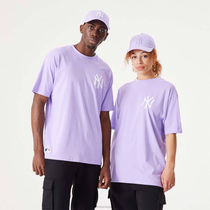 FFTN2857 New Era camiseta oversized roxa essencial do new york yankees mlb league