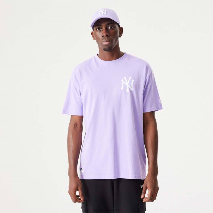 FFTN2857 New Era camiseta oversized roxa essencial do new york yankees mlb league