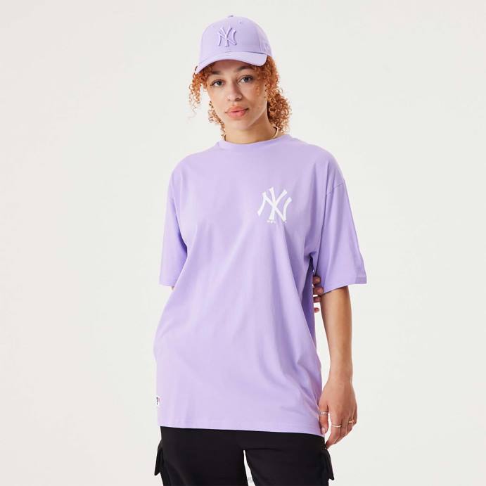 FFTN2857 New Era camiseta oversized roxa essencial do new york yankees mlb league