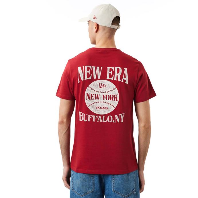 FFTN2862 New Era camiseta vermelha com estampa de bola