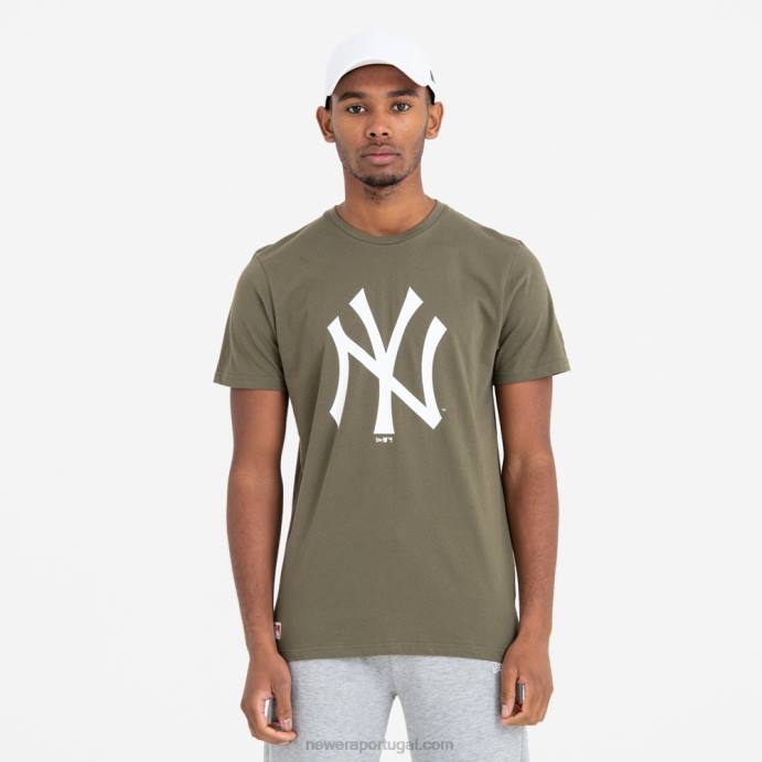 FFTN2868 New Era camiseta verde com logo do time new york yankees