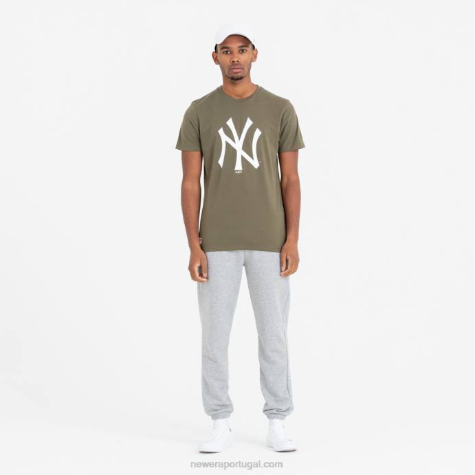 FFTN2868 New Era camiseta verde com logo do time new york yankees