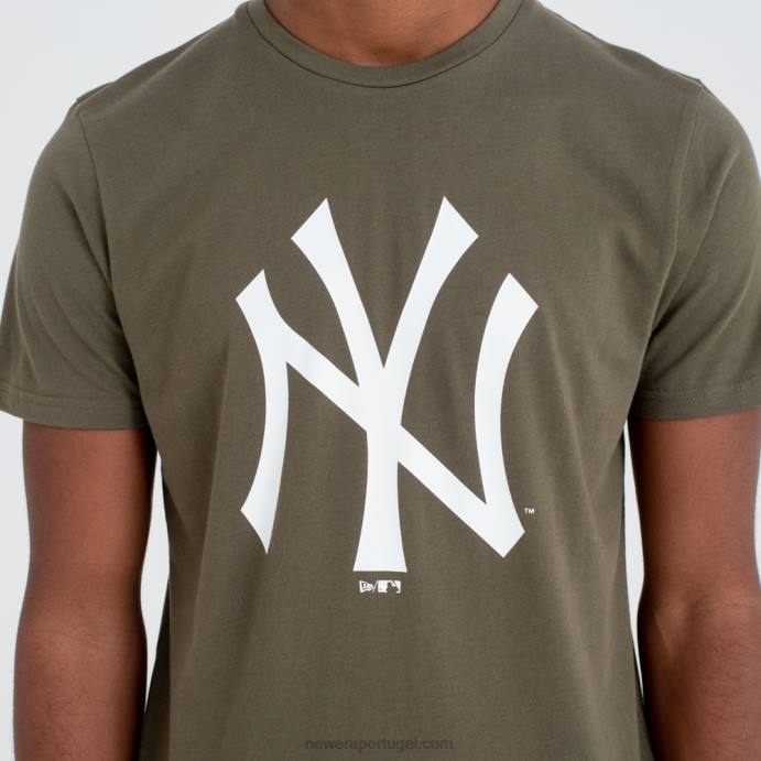 FFTN2868 New Era camiseta verde com logo do time new york yankees