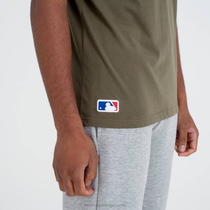 FFTN2868 New Era camiseta verde com logo do time new york yankees