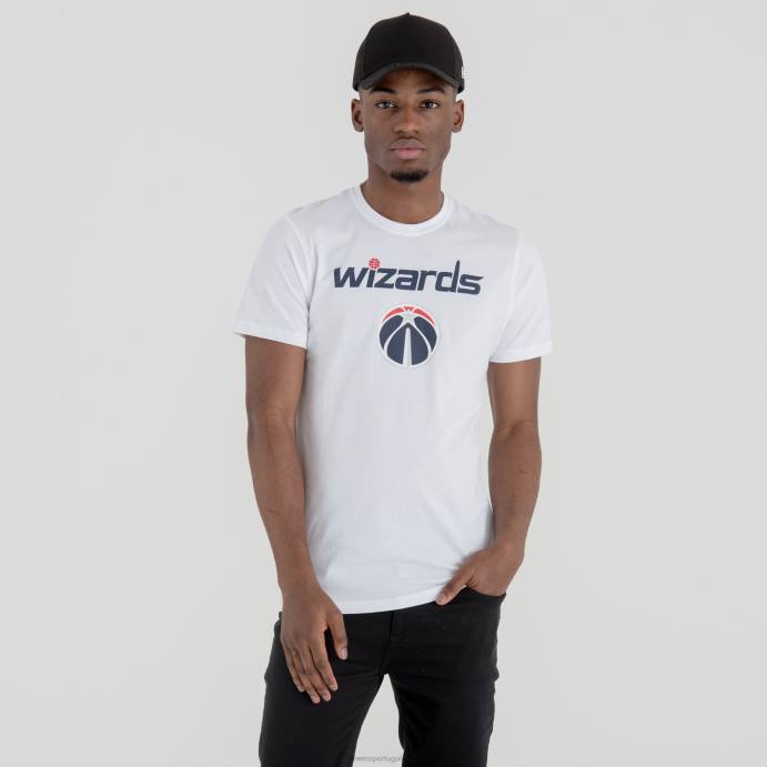 FFTN2869 New Era Washington Wizards Camiseta branca com logotipo da equipe nba