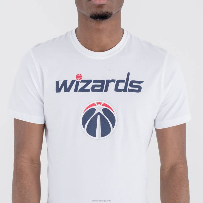 FFTN2869 New Era Washington Wizards Camiseta branca com logotipo da equipe nba