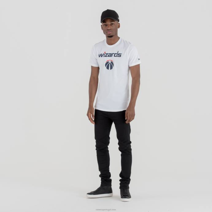 FFTN2869 New Era Washington Wizards Camiseta branca com logotipo da equipe nba