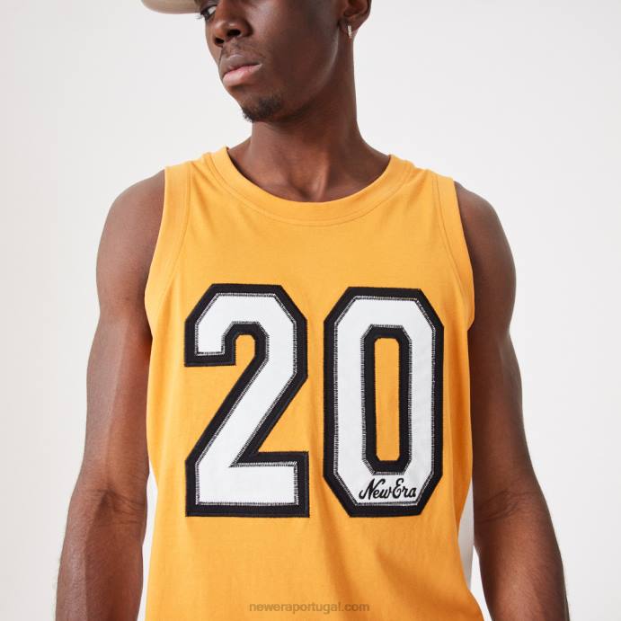 FFTN2871 New Era regata oversized laranja média contemporânea