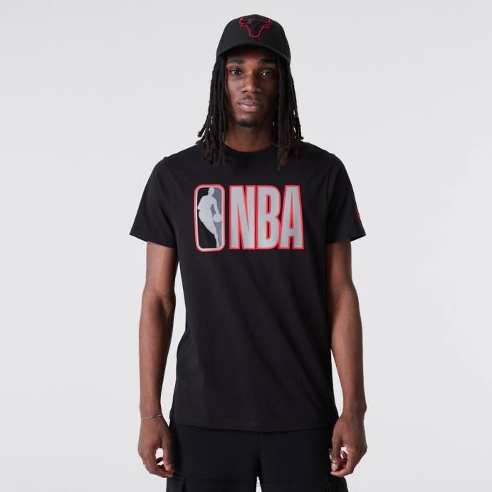 FFTN2875 New Era camiseta preta com logo da nba