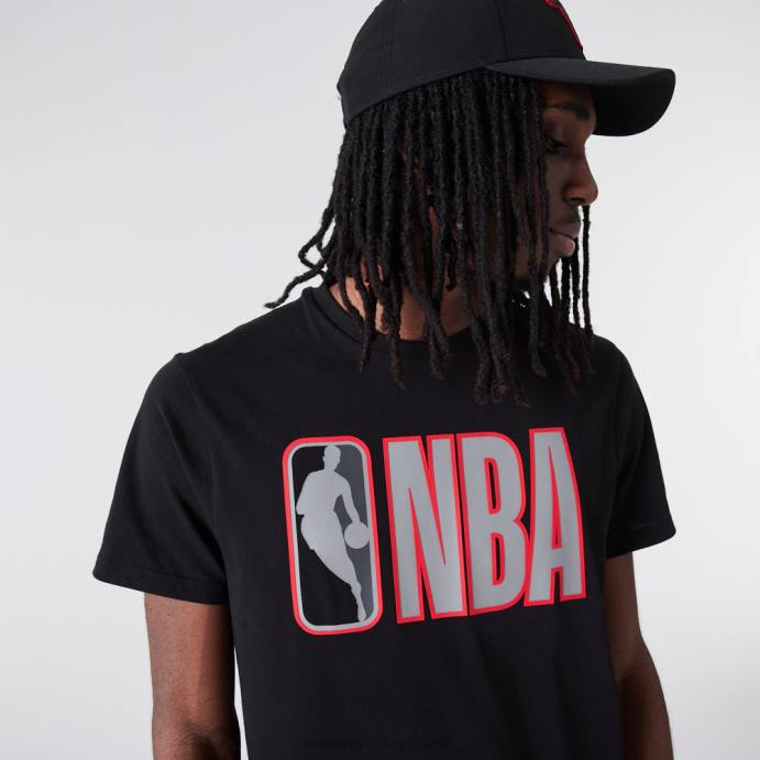 FFTN2875 New Era camiseta preta com logo da nba