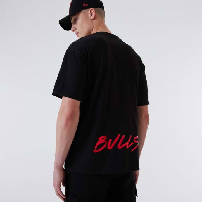 FFTN2876 New Era camiseta preta metalizada chicago bulls nba