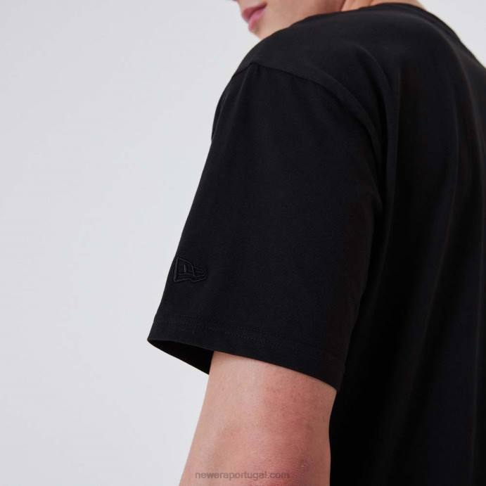 FFTN2876 New Era camiseta preta metalizada chicago bulls nba