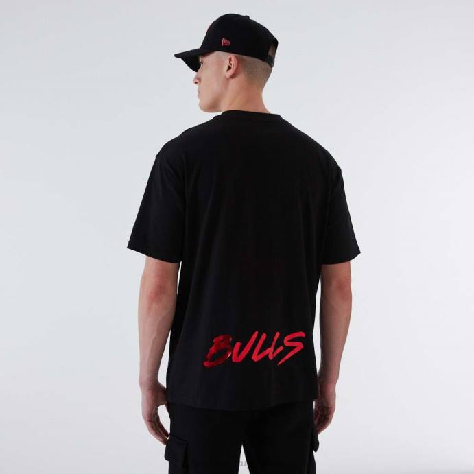 FFTN2876 New Era camiseta preta metalizada chicago bulls nba